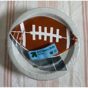 Up & Up Football Paper Plates 6.875 Inch Heavy Duty 60 Count Game Day Party